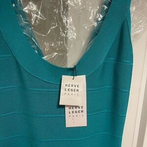 Herve Leger Vibrant Teal NWT WOWW DRESS